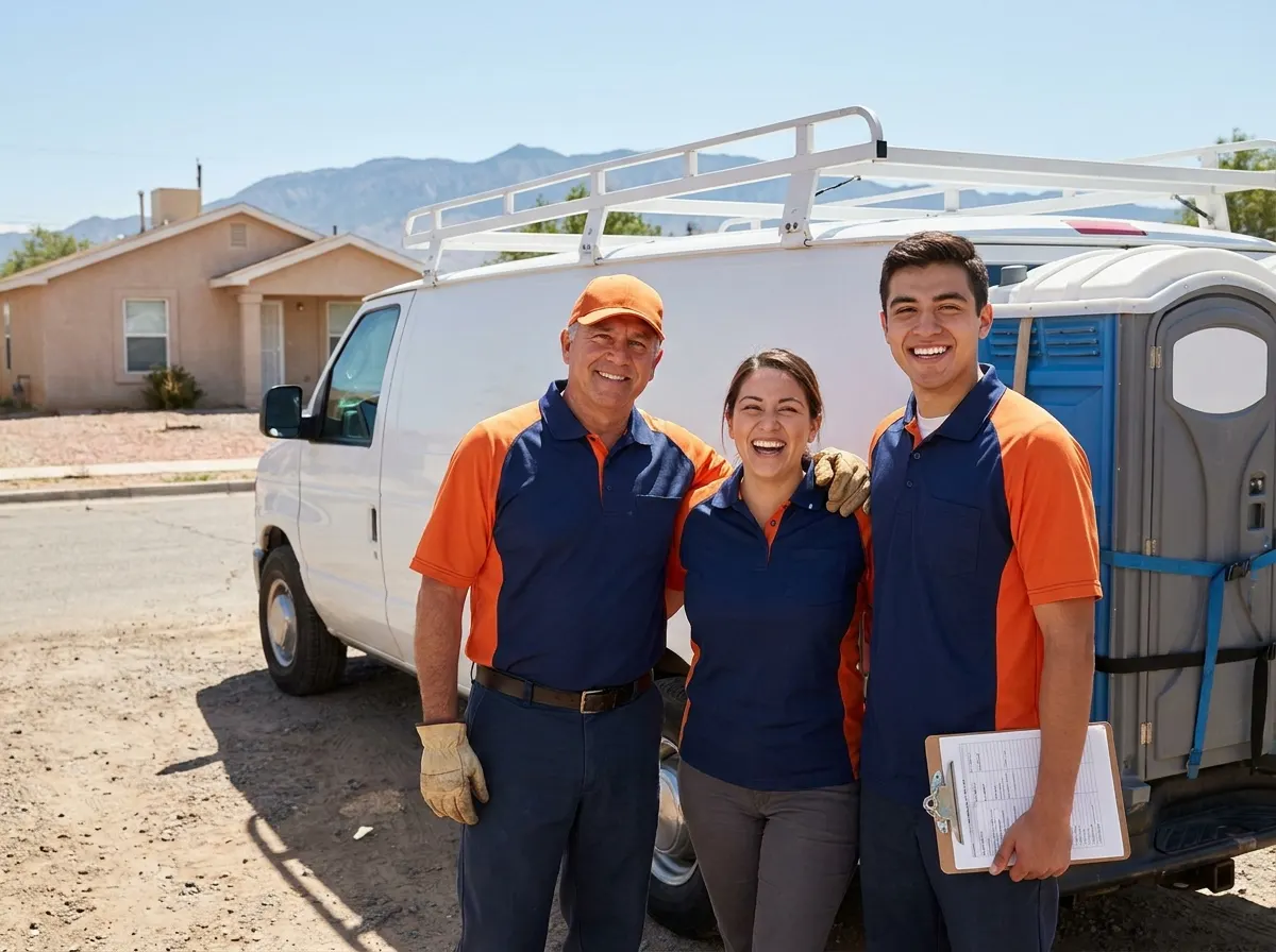 SafeZone Restroom Experts portable toilets team in Albuquerque, NM